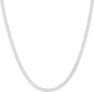 DLORIA Emra 18K White Gold Plated Snake Chain Necklace  Sleek Sophistication & Versatility