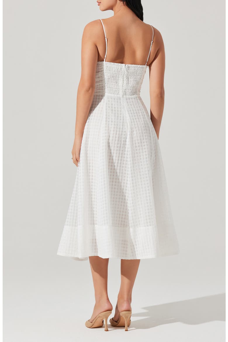 Celina A-Line Midi Dress, Alternate, color, WHITE
