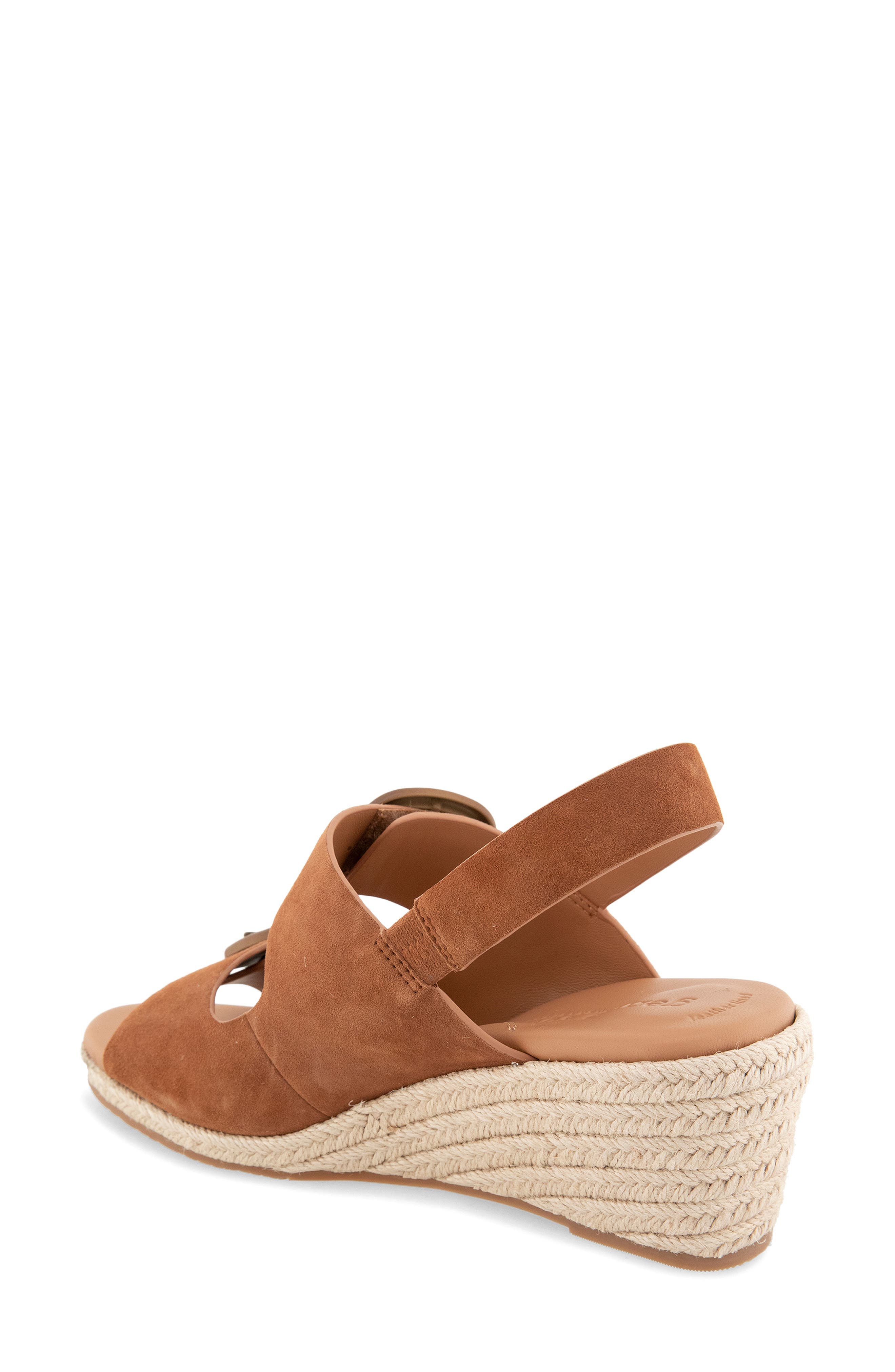 Gentle Souls Greca Espadrille Slingback Platform Wedge Sandal, Alternate, color, Luggage Suede