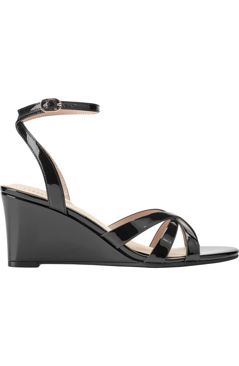 Bandolino Adler Ankle Strap Wedge Sandal, Alternate, color, Black 001