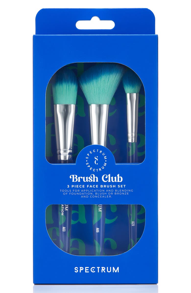 SPECTRUM Brush Club The Face 3-Piece Makeup Brush Set, Alternate, color, Blue