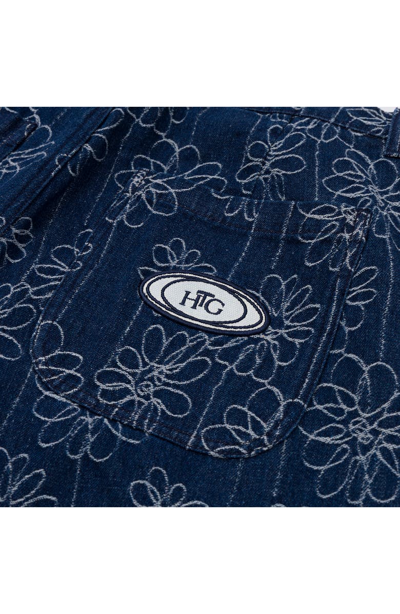 HONOR THE GIFT Floral Jacquard Denim Utility Pants, Alternate, color, 