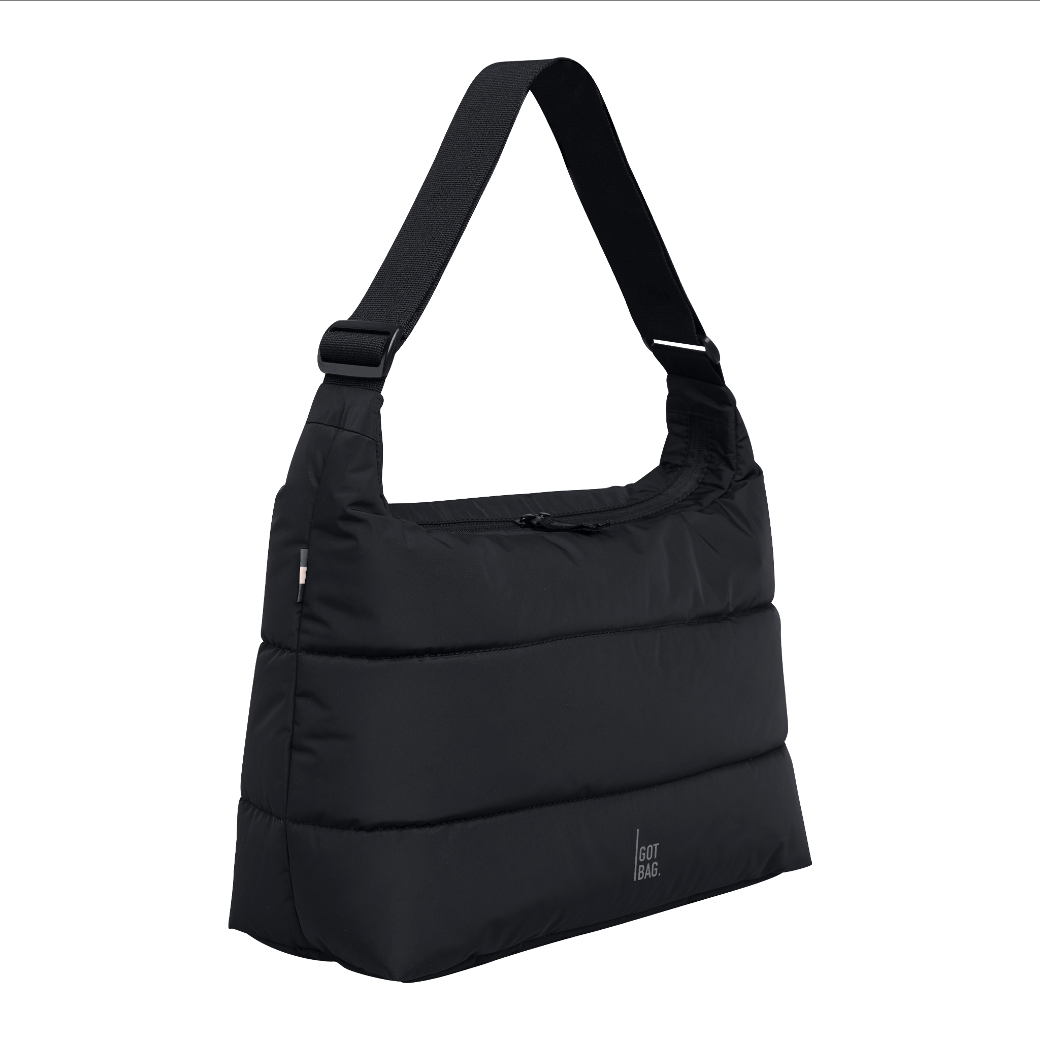 Puffer Square Bag Recycled Nylon Laptop Bag, Alternate, color, BLACK MONOCHROME