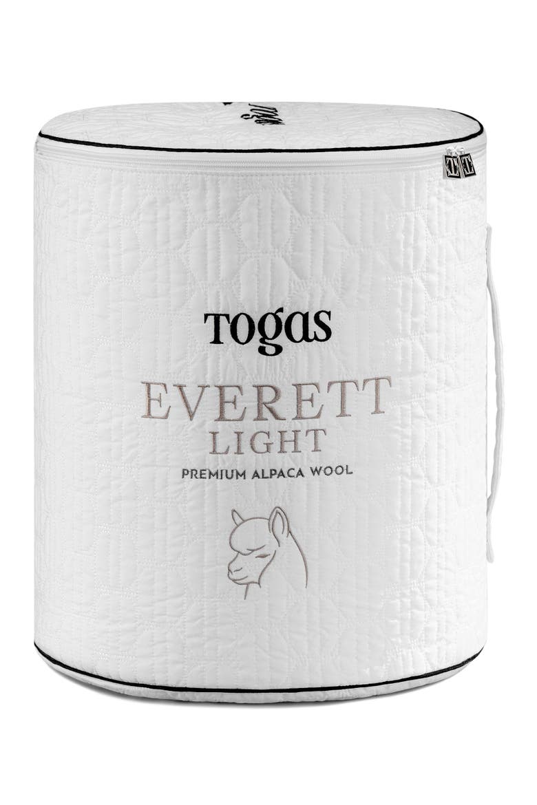 Everett light alpaca wool comforter, Alternate, color, White