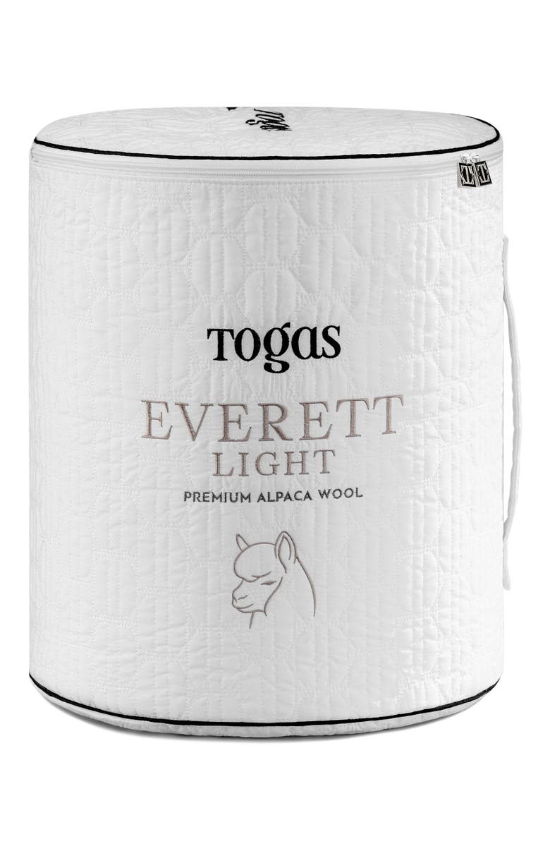 Togas Everett light alpaca wool comforter, Alternate, color, White
