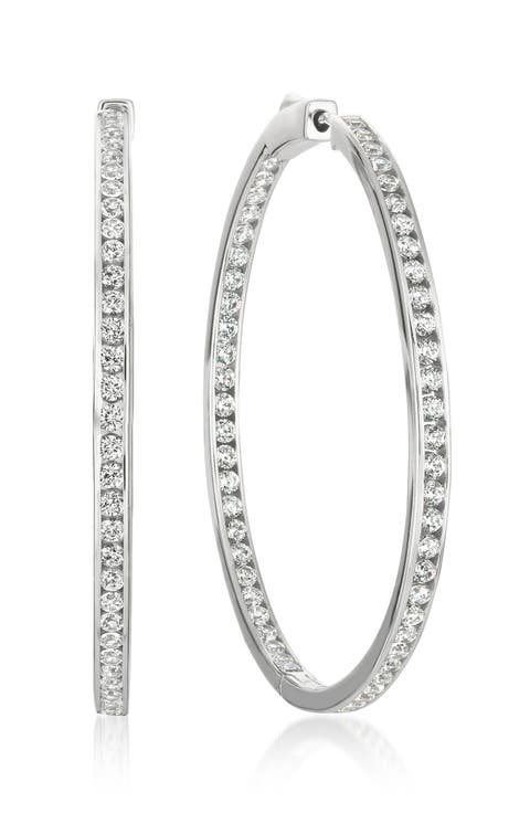 Pavé Cubic Zirconia Inside Out Hoop Earrings