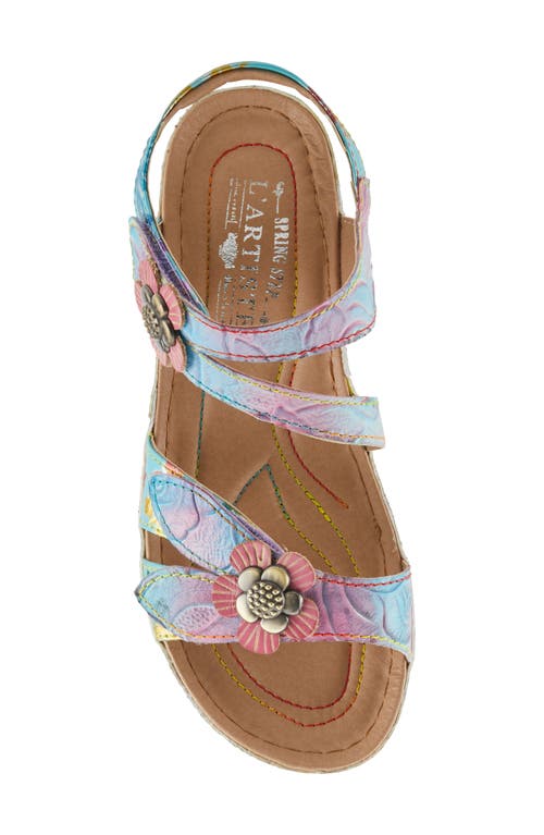 L'artiste By Spring Step Calista Floral Embellished Ankle Strap Sandal In Multi