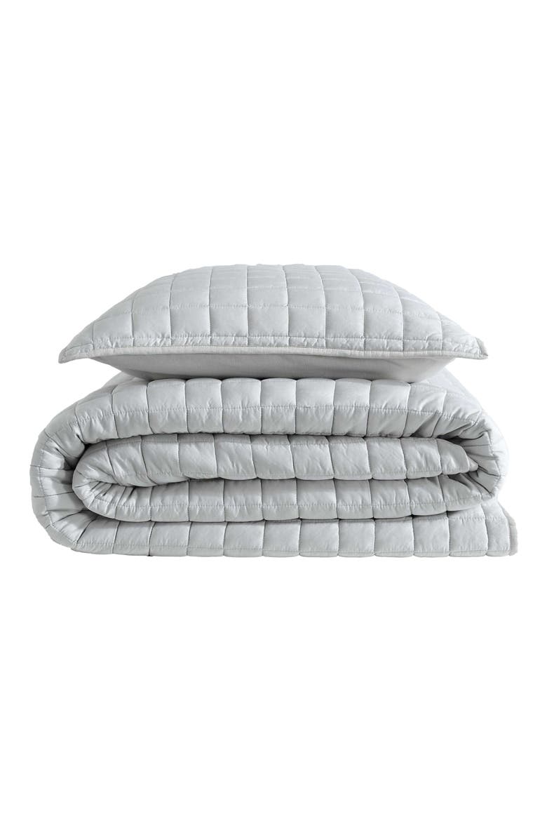 Solid Quilt & Sham Set, Main, color, MEDIUM GREY
