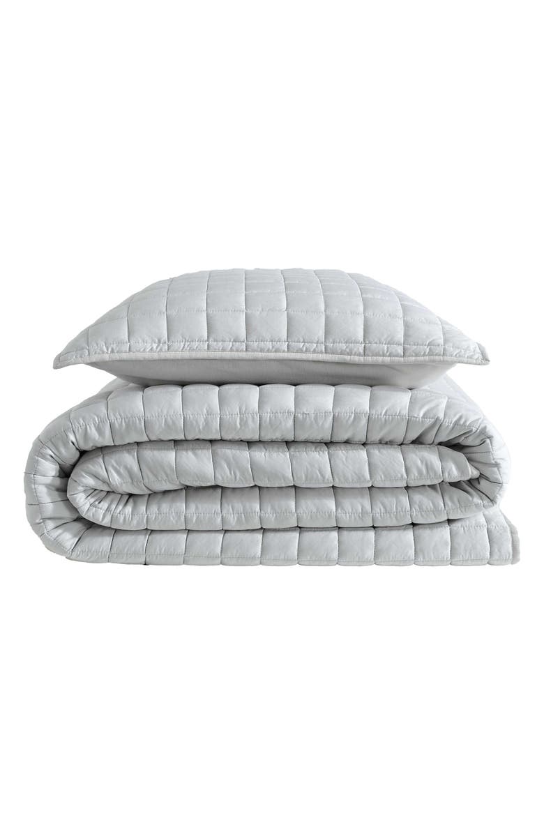 Calvin Klein Home Solid Quilt & Sham Set, Main, color, Medium Grey