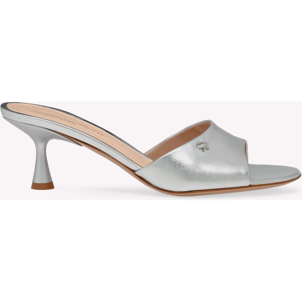 Gianvito Rossi Ascent Mule 55 in Metallic Silver  product