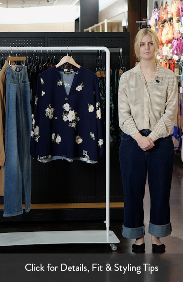 Arlene Floral Split Neck Top, sales video thumbnail