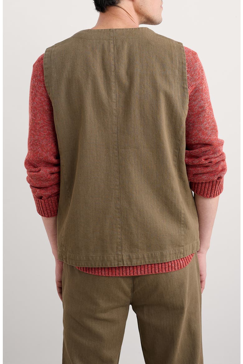 Tollgate Linen & Organic Cotton Vest, Alternate, color, RIVERBED