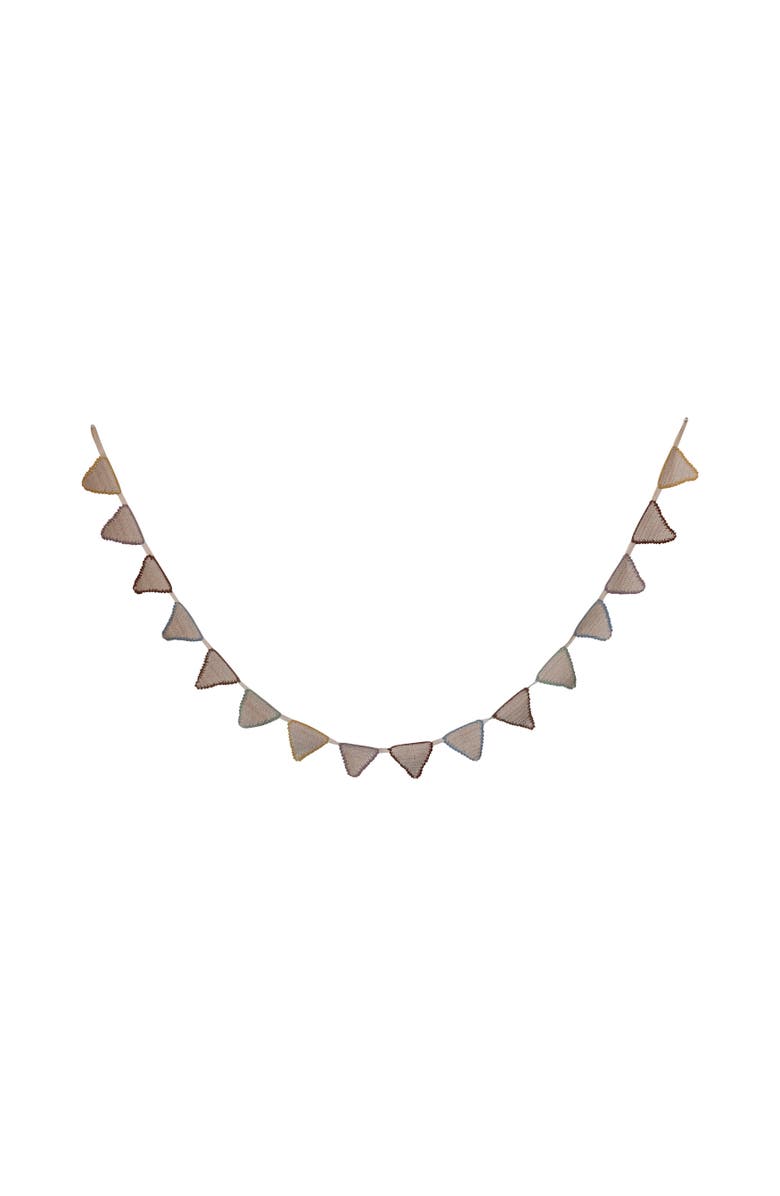 Storied Home Hand-Woven Cotton Crocheted Pennant Garland, Main, color, 