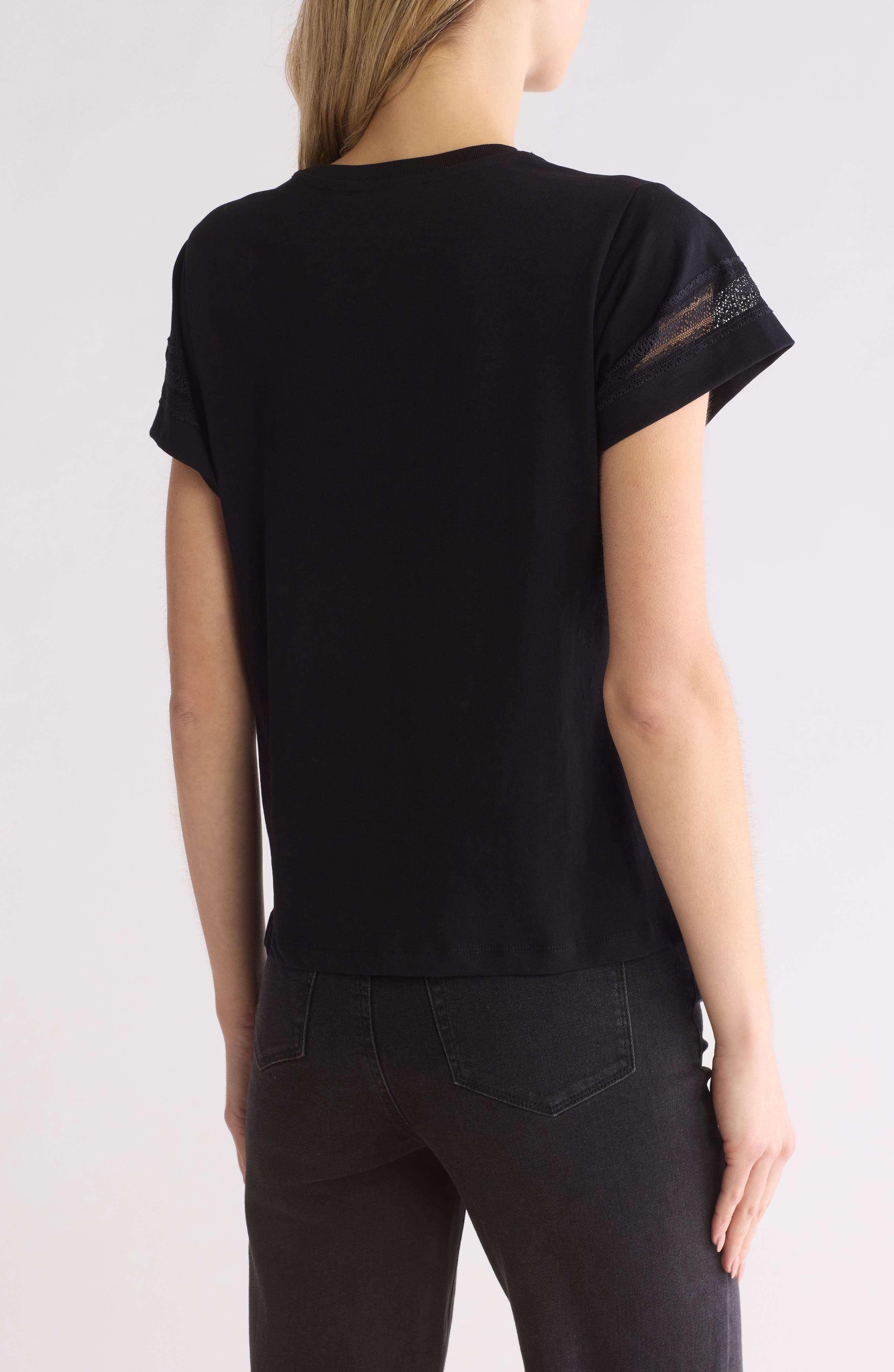 AllSaints Lina Lace T-Shirt (Women) | Nordstromrack
