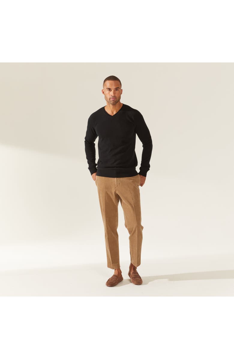 Italic Liam Cashmere V-Neck Sweater, Alternate, color, Black