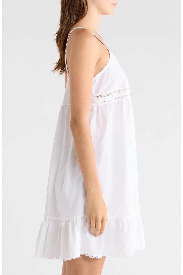Eyelet Detail Cotton Nightgown, Alternate, color, WHITE