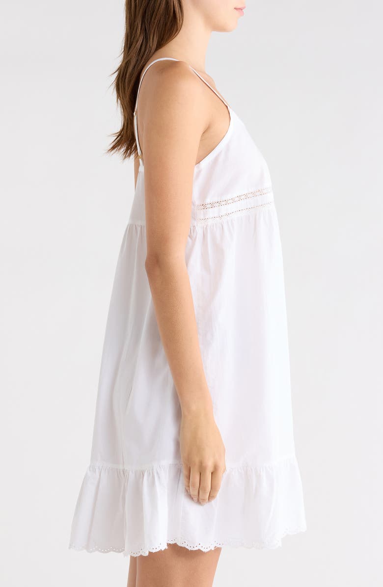 Nordstrom Eyelet Detail Cotton Nightgown, Alternate, color, White