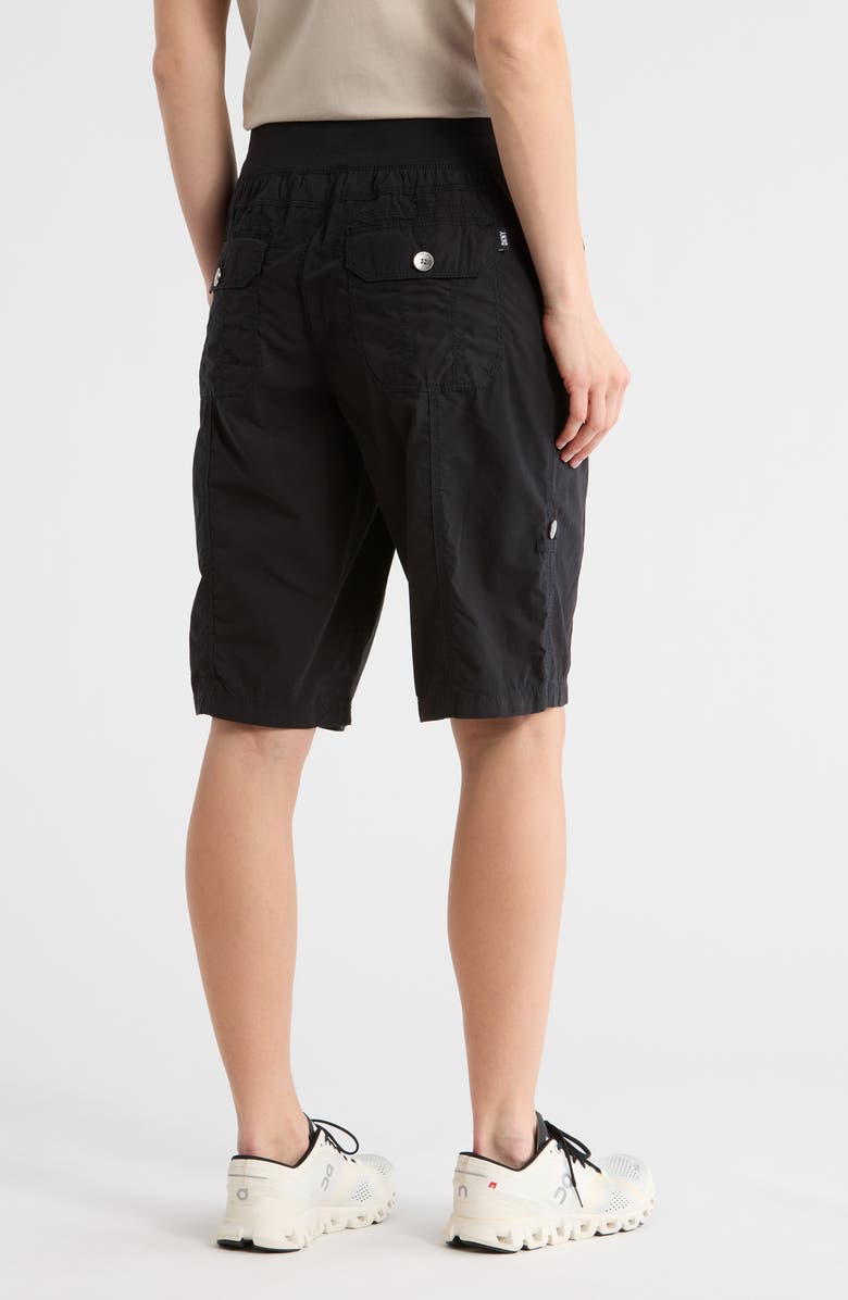 DKNY Peached Poplin Convertible Shorts, Alternate, color, Black
