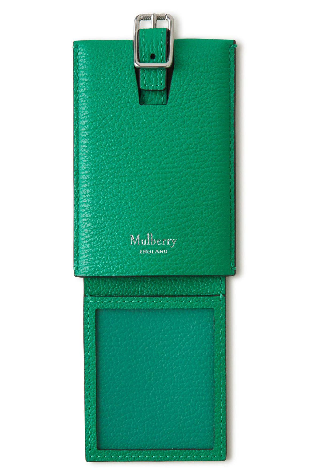 Mulberry Leather Luggage Tag, Alternate, color, 