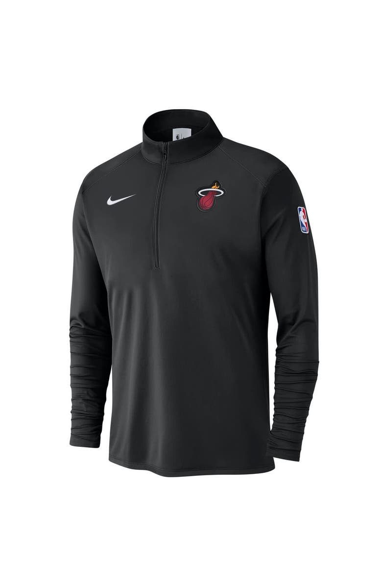 Nike Men's Nike Black Miami Heat 2024/25 Courtside Performance Half-Zip Top, Alternate, color, Black
