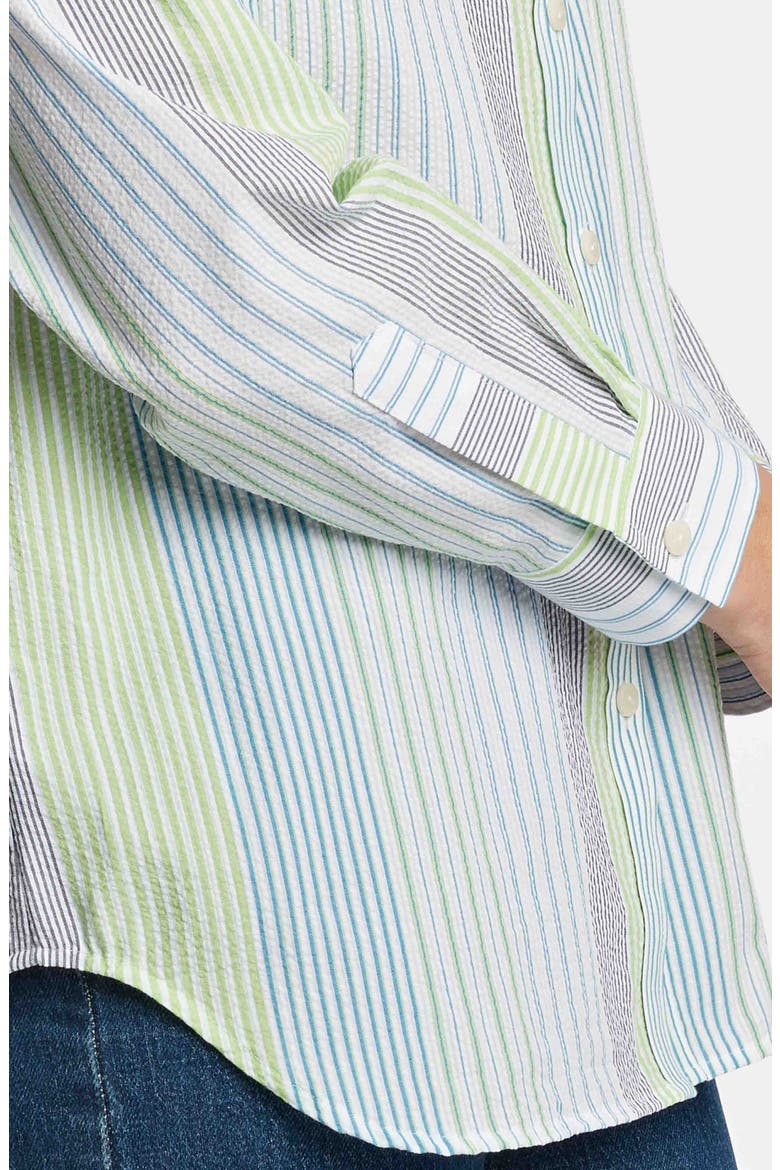 Relaxed Variegated Stripe Seersucker Button-Up Shirt, Alternate, color, BLUE MULTI