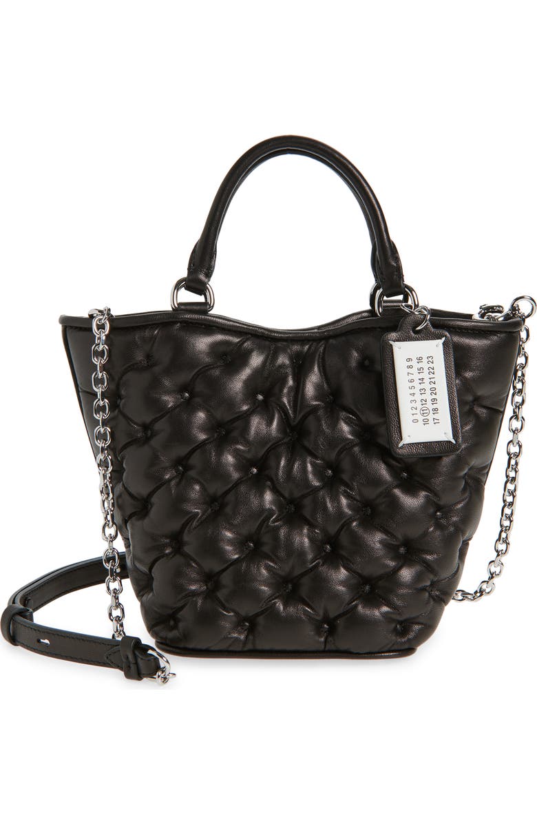 Maison Margiela Glam Slam Leather Tote, Main, color, Black