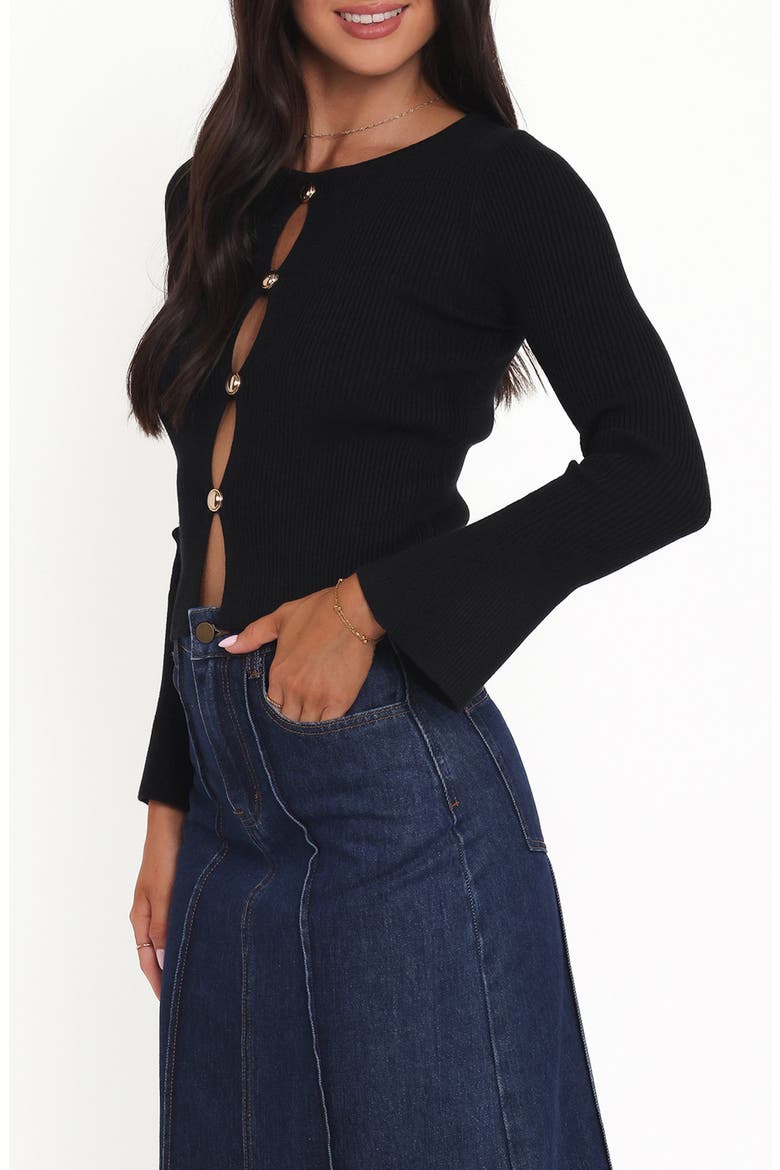 Rosienna Cutout Rib Top, Alternate, color, BLACK