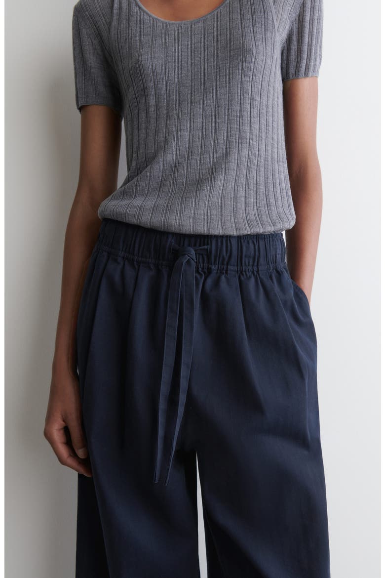 Cotton Herringbone Drawstring Pants, Alternate, color, BLUE DARK