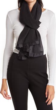 Calvin Klein Satin Border Chiffon Scarf