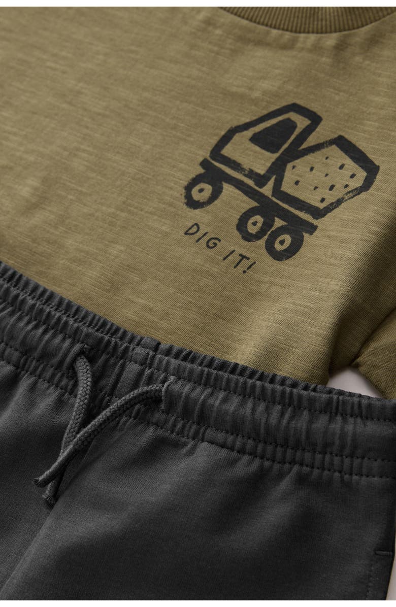 NEXT Kids' Digger Graphic T-Shirt & Shorts Set, Alternate, color, Green