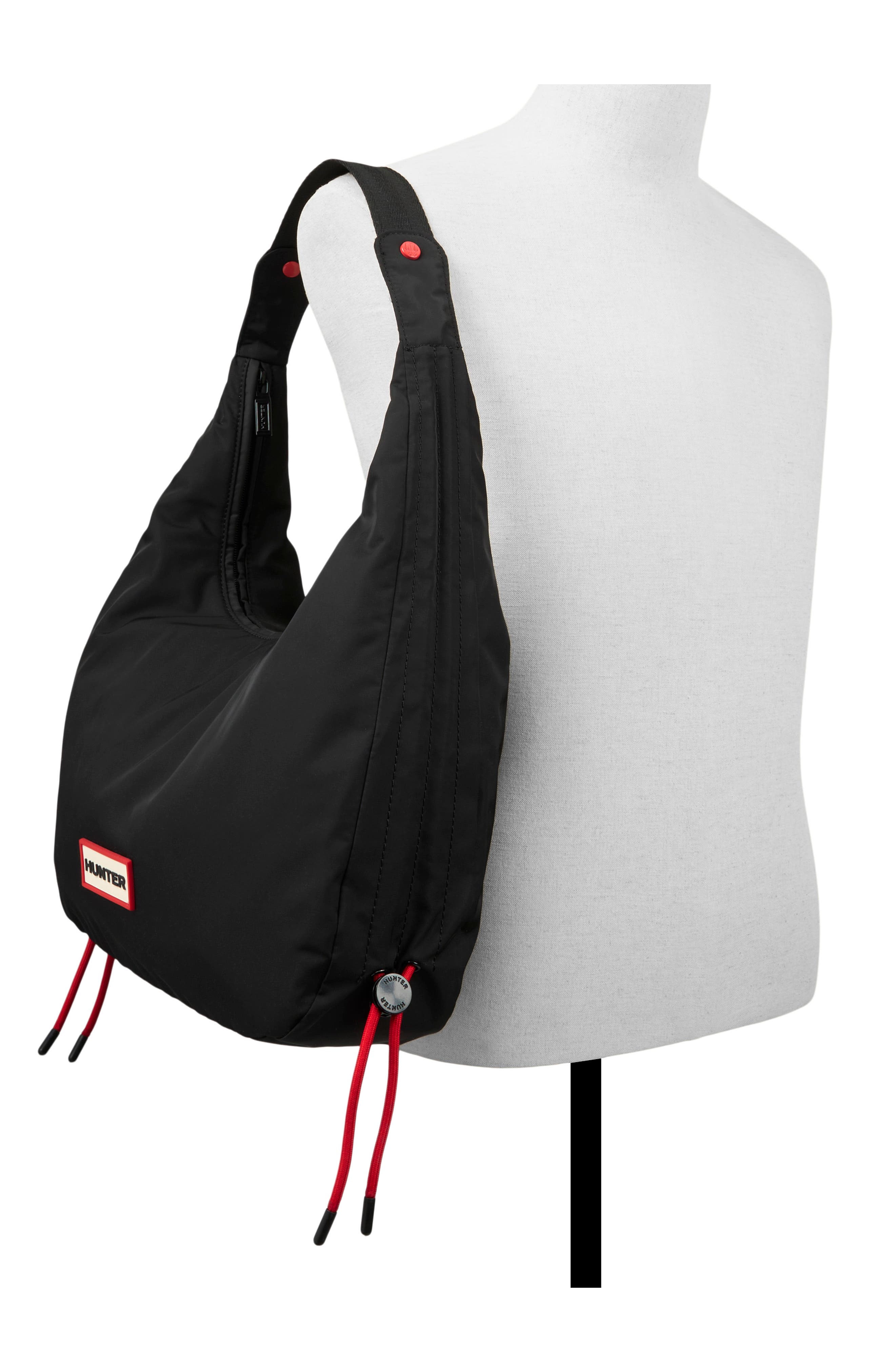 Hunter Jet Set Shoulder Bag, Alternate, color, Black/Black