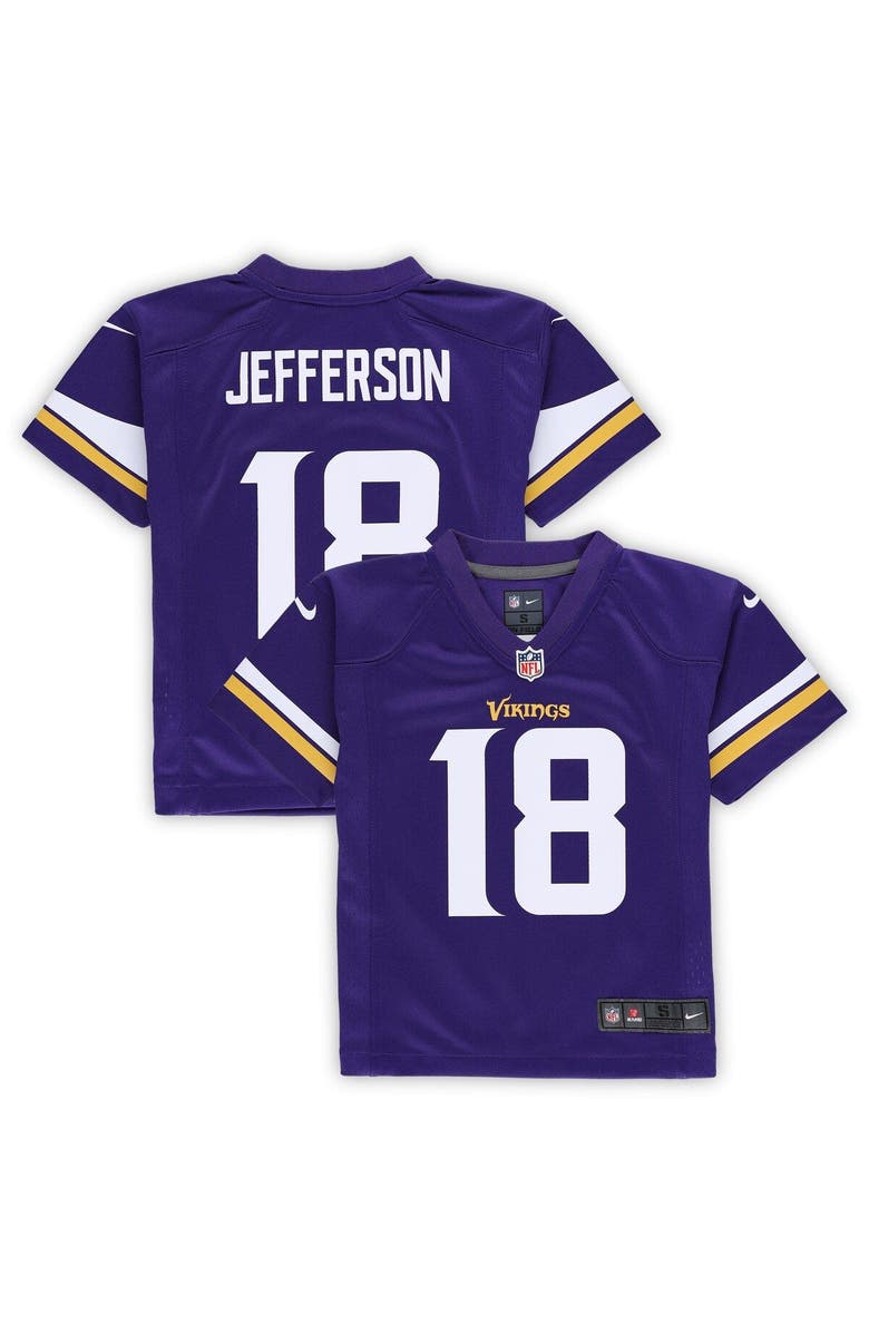 Nike Preschool Nike Justin Jefferson Purple Minnesota Vikings Game Jersey, Main, color, 