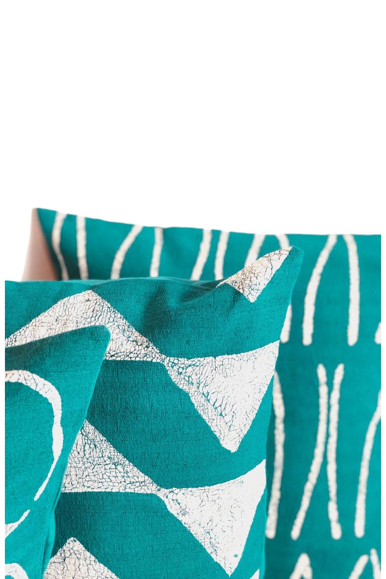 Sadza Triangles Pillow Cover - Seychelles Teal 18', Alternate, color, Teal
