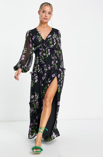Elma Floral Open Back Maxi Dress main image 0