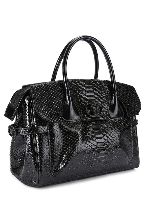 Kurt Geiger London Chelsea Snakeskin Embossed Tote In Black