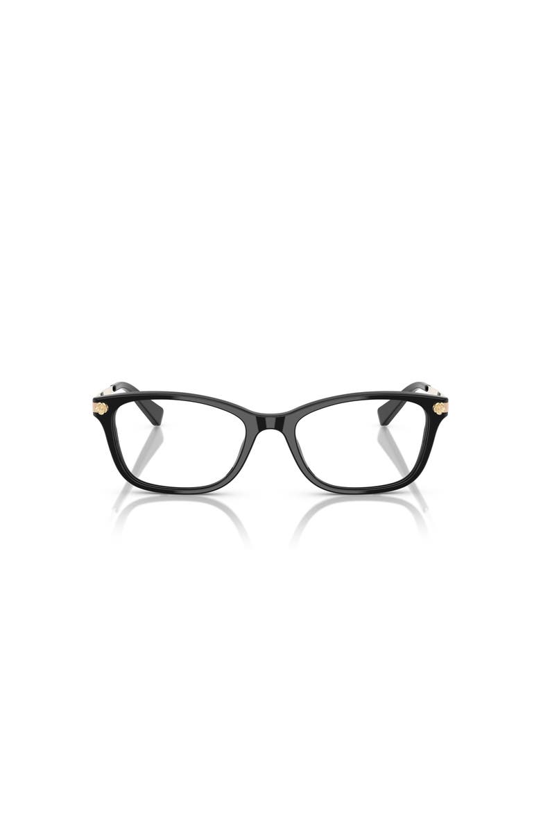 COACH 51mm Rectangle optical glasses, Alternate, color, Black