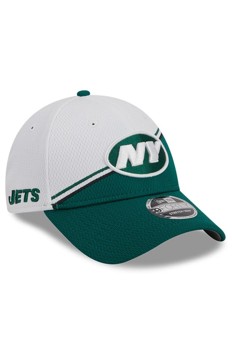 Men's New Era  White/Green New York Jets 2023 Sideline 9FORTY Adjustable Hat, Main, color, White