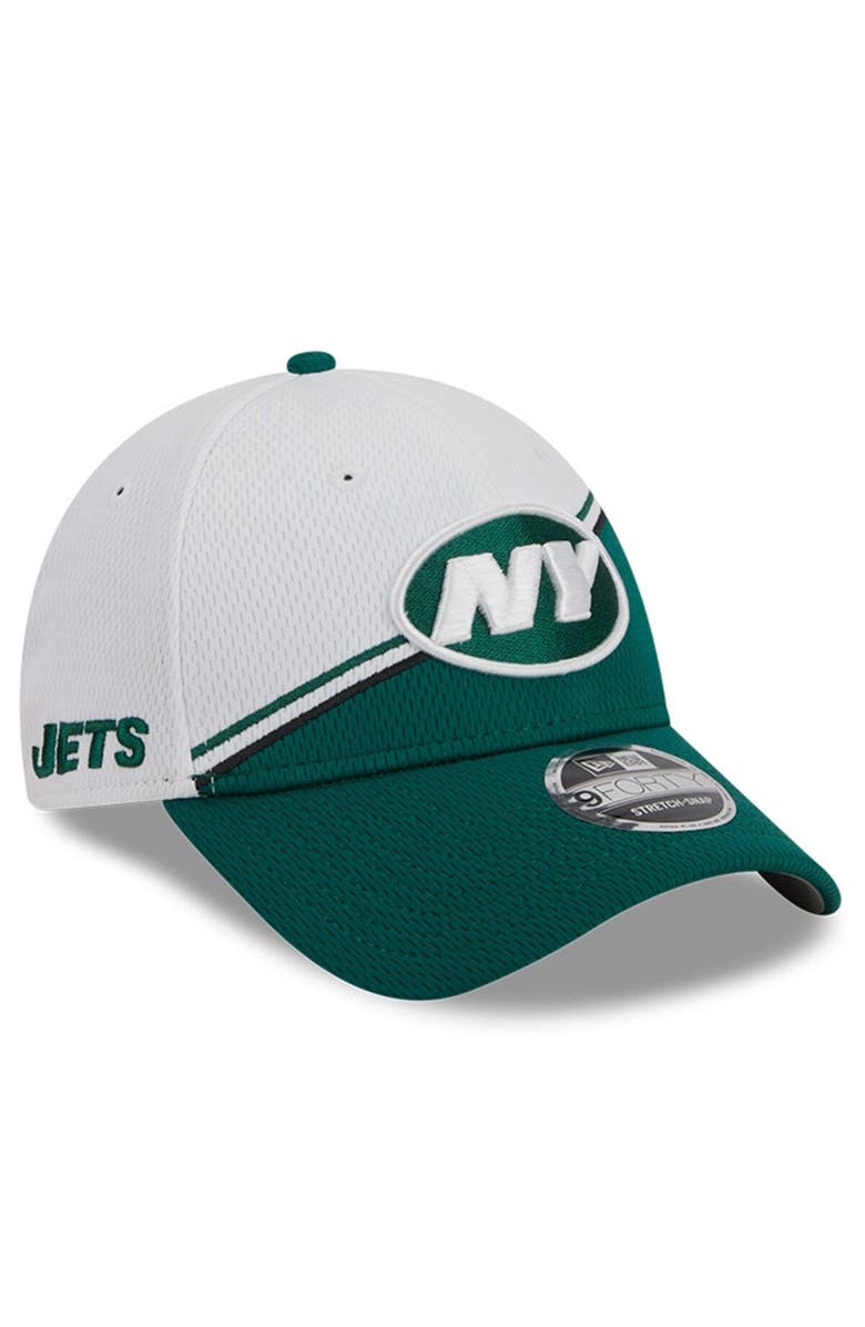 New Era Men's New Era White/Green New York Jets 2023 Sideline 9FORTY Adjustable Hat, Main, color, White