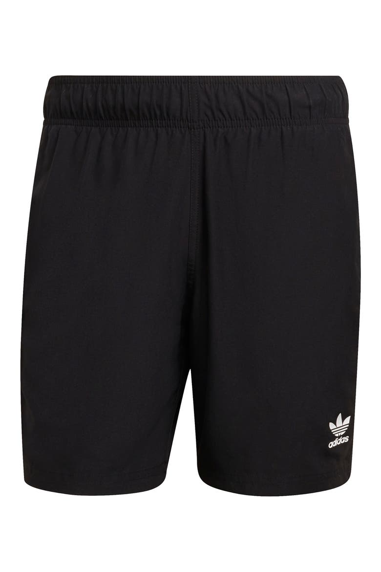 Trefoil Swim Trunks, Alternate, color, BLACK