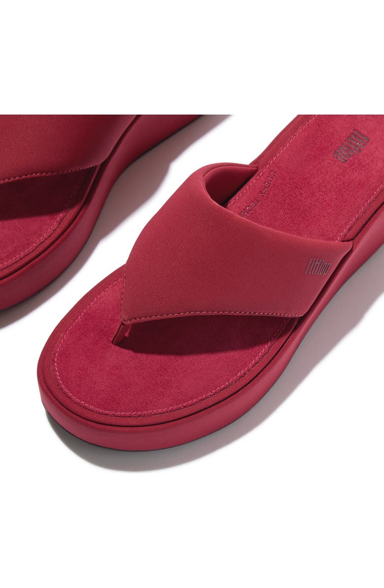 FitFlop Platfforms Wedge Toe Post, Alternate, color, Burnt Berry