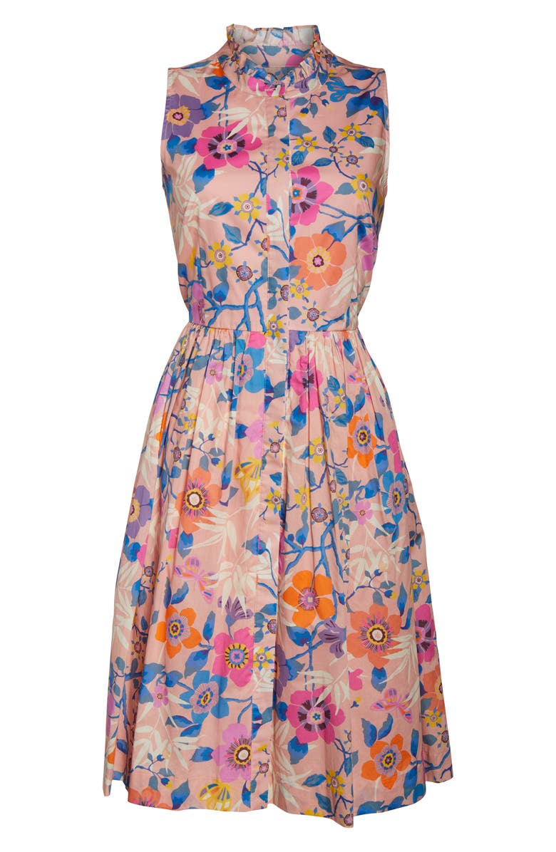 J.Crew Liberty Pavilion Floral Print Ruffle Neck Dress, Alternate, color,