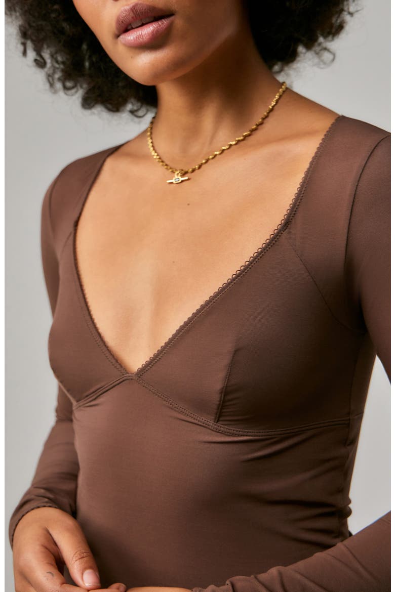 Je T’Aime Long Sleeve Top, Alternate, color, CHOCOLATE