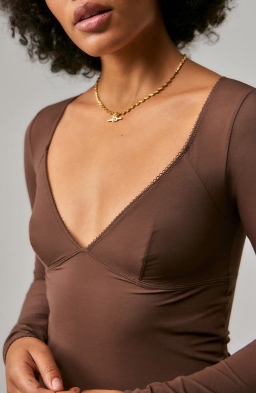 Bdg Urban Outfitters Je T'aime Long Sleeve Top In Brown