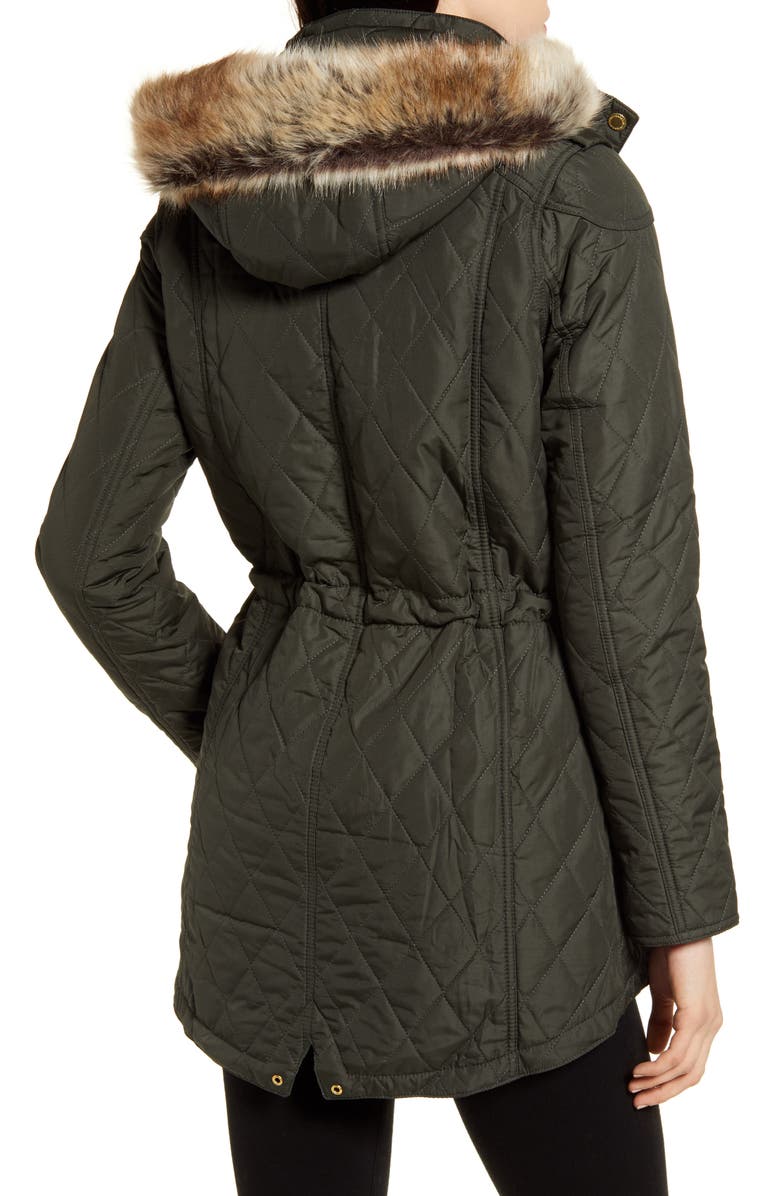 Barbour B.INTL Enduro Quilted Jacket with Faux Fur Trim, Alternate, color, 