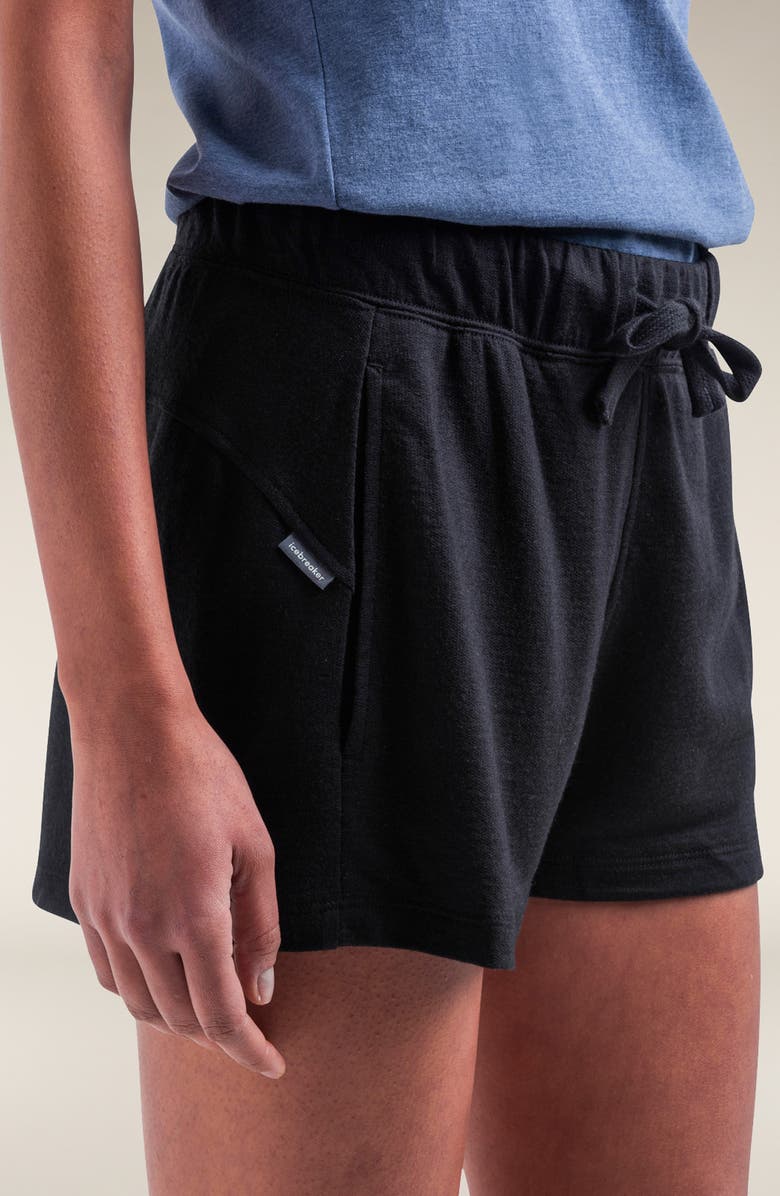 Icebreaker Lyocell & Merino Blend 200 Crush Shorts, Alternate, color, Black