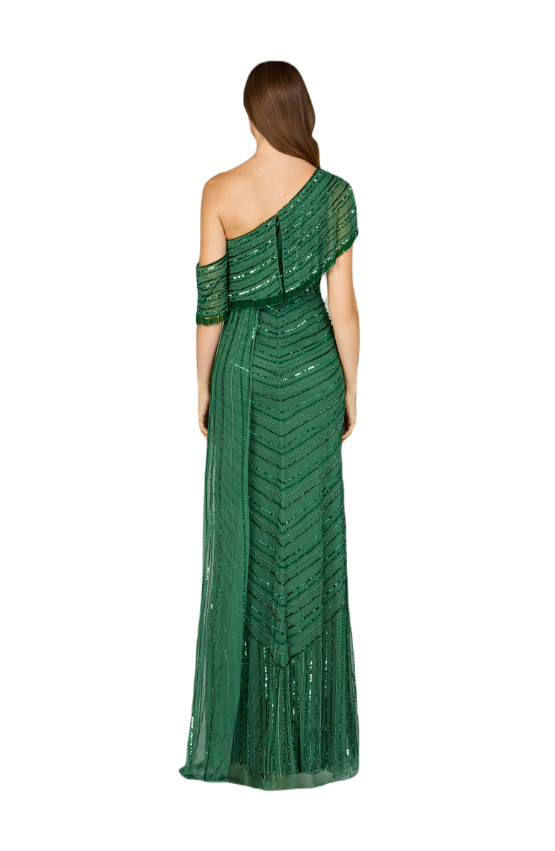 LARA New York Off Shoulder Sheath Beaded Gown, Alternate, color, Forestgreen
