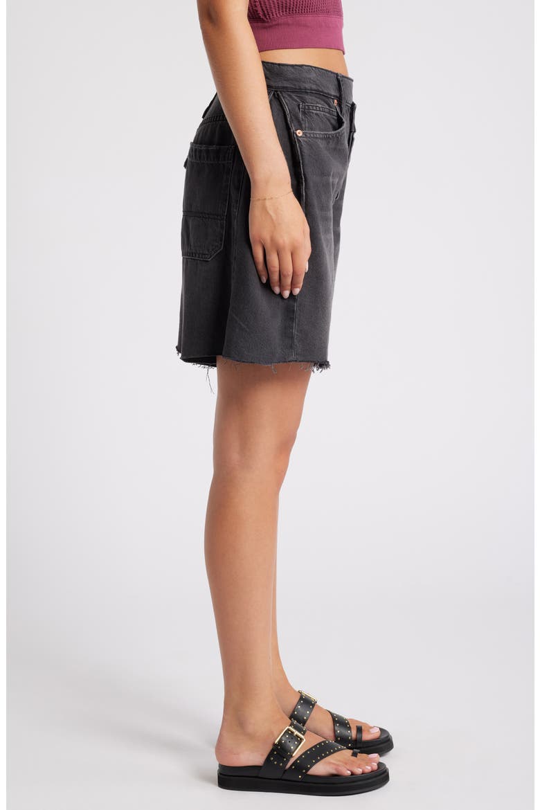 Boomerang Long Denim Shorts, Alternate, color, NIGHTSHIFT