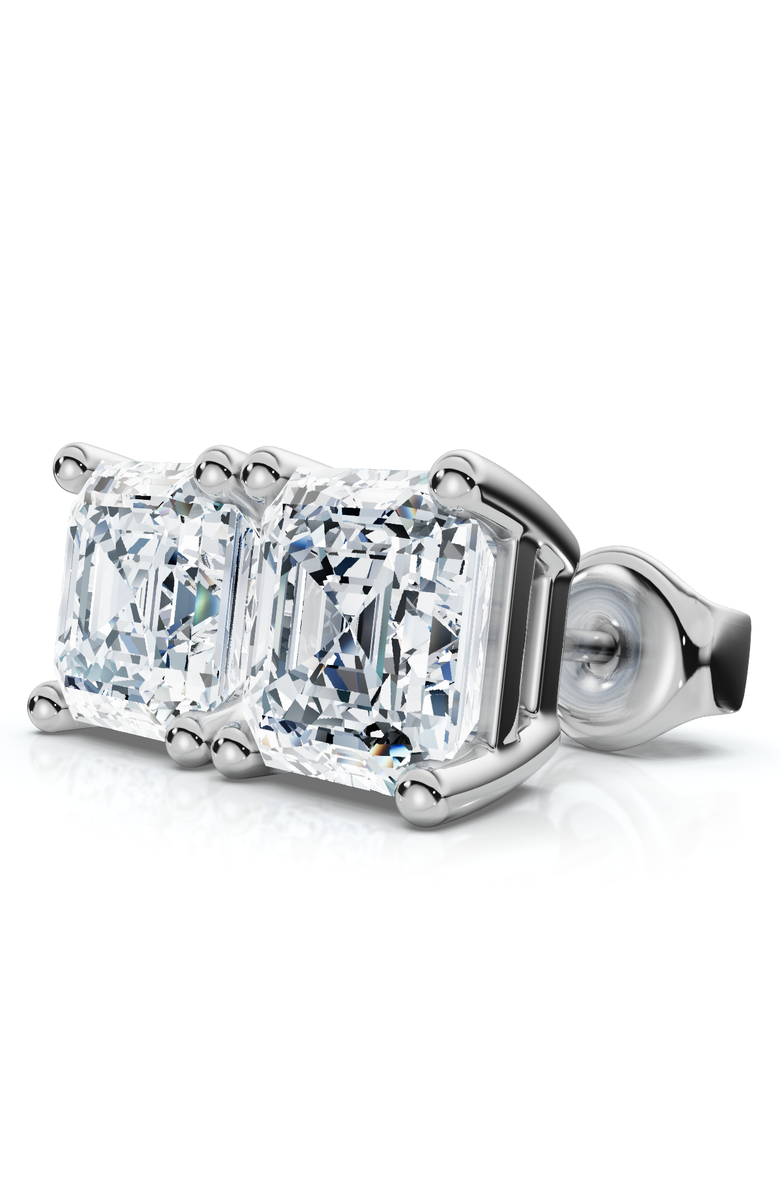 Bliss Diamond 3.00Ct Asscher Cut Diamond Studs 14k Gold Lab Grown Earrings, Alternate, color, 14K White Gold