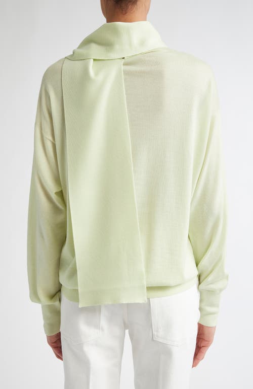 Jil Sander Draped Scarf Cashmere Sweater In Pear