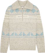 NN07 William 6697 Fair Isle Half Zip Sweater